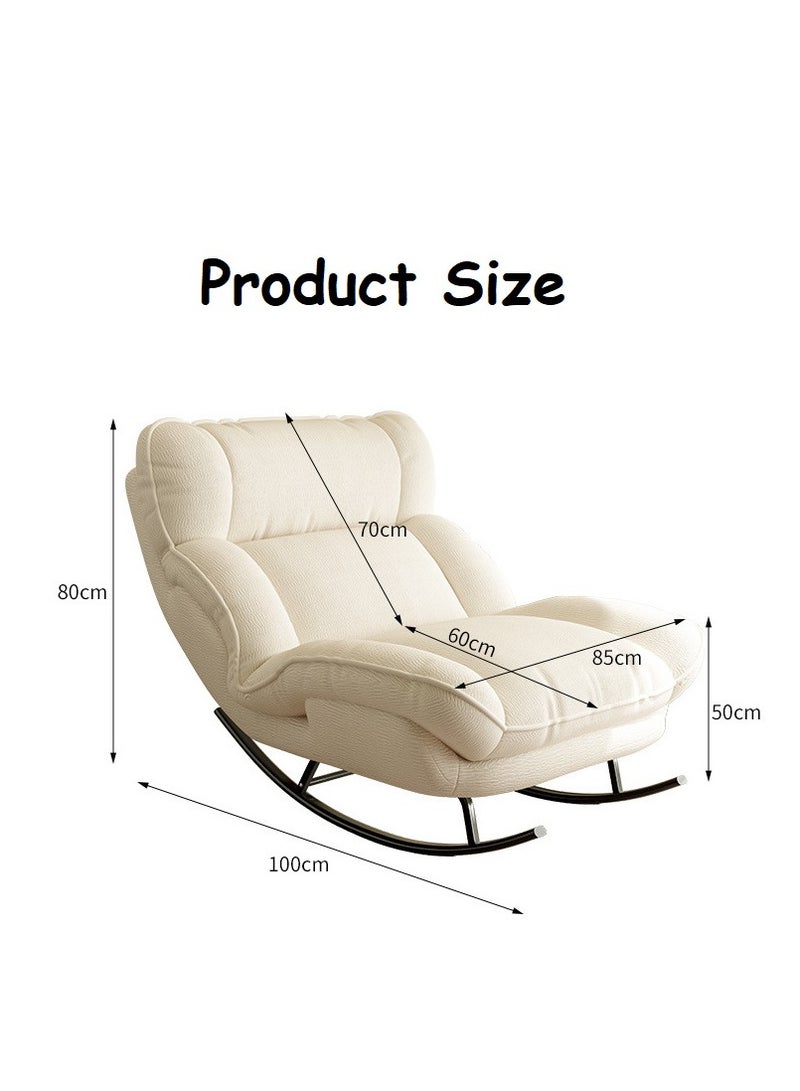 ZUIHAO Upholstered Rocking Chair with Adjustable Backrest Padded Cushion Metal Frame Reclining Sofa Bed Lazy Sofa Chair Floor Chair Ice Velvet Reclining Lounge Chair for Bedroom - Image 2