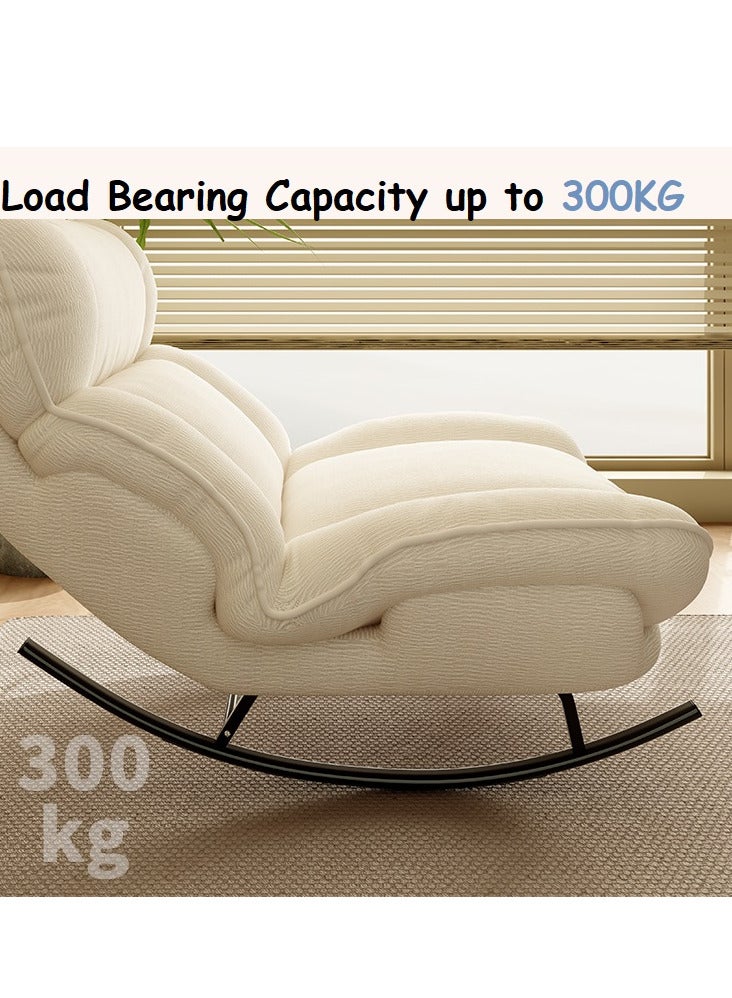 ZUIHAO Upholstered Rocking Chair with Adjustable Backrest Padded Cushion Metal Frame Reclining Sofa Bed Lazy Sofa Chair Floor Chair Ice Velvet Reclining Lounge Chair for Bedroom - Image 3