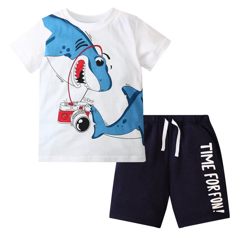 Boys T-Shirt Two-Piece 2025 Children Summer Short Sleeve Sports Men'S Clothing - Image 1