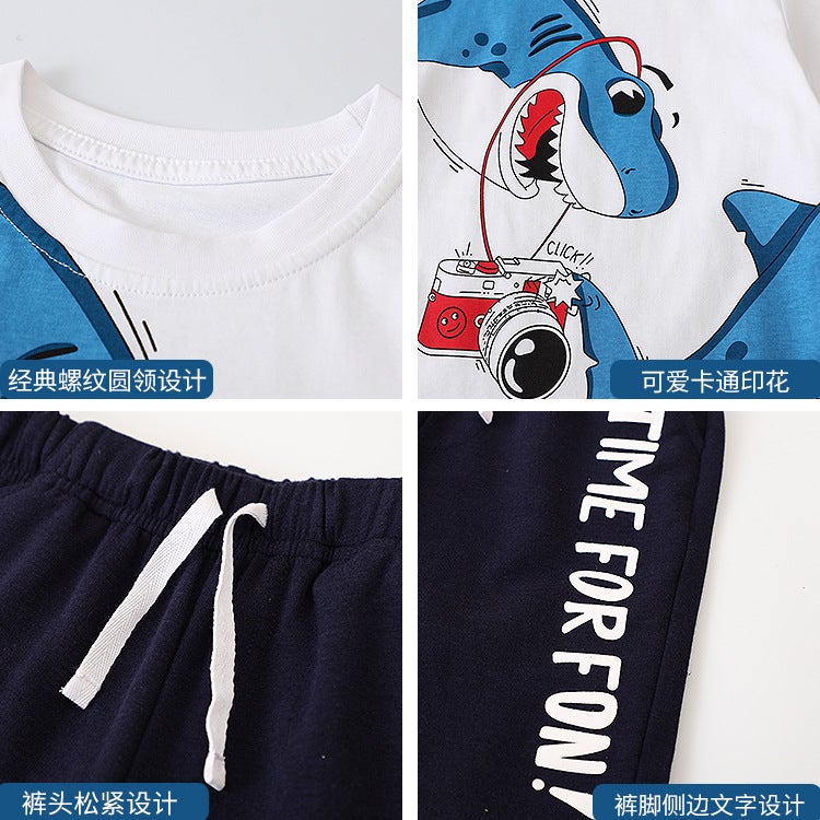 Boys T-Shirt Two-Piece 2025 Children Summer Short Sleeve Sports Men'S Clothing - Image 3