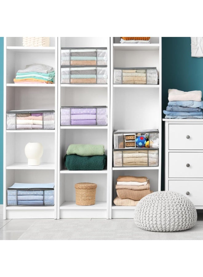 3 حزم من أكياس تخزين الملابس، صناديق تخزين بطانيات بلاستيكية قابلة للطي، حاوية لتنظيم الخزانة لغرفة النوم، الفراش، الألحفة، الوسائد والملابس - 35 لتر مع مقابض - Image 5