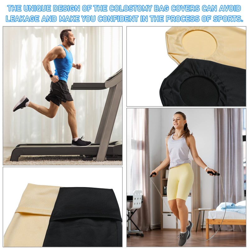 Sherr غطاء كيس الأستومي شير 4 قطع أغطية كيس القولون تحكم في الرائحة كيس مرن قابل للغسل لنساء ورجال خفيف الوزن لوازم الحماية، 4 ألوان - Image 3