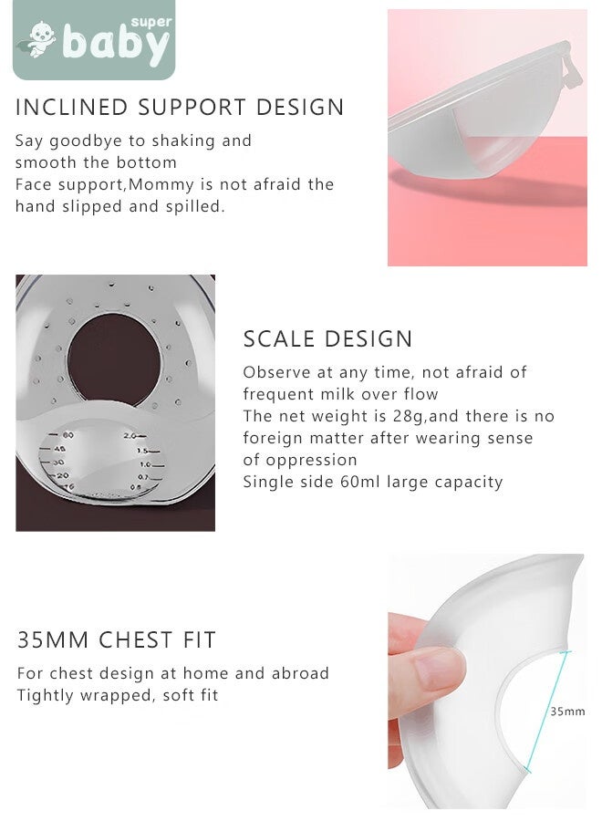 سوبر بيبي نموذج جديد من ببيو مصنوع من السيليكون للثدي ومجموعة الحليب لتسكين الرضاعة الطبيعية (2 في 1) يحمي الحلمات المتشققة والمؤلمة والمحتقنة ويجمع تسريبات حليب الثدي أثناء النهار أثناء الرضاعة أو الضخ - Image 3
