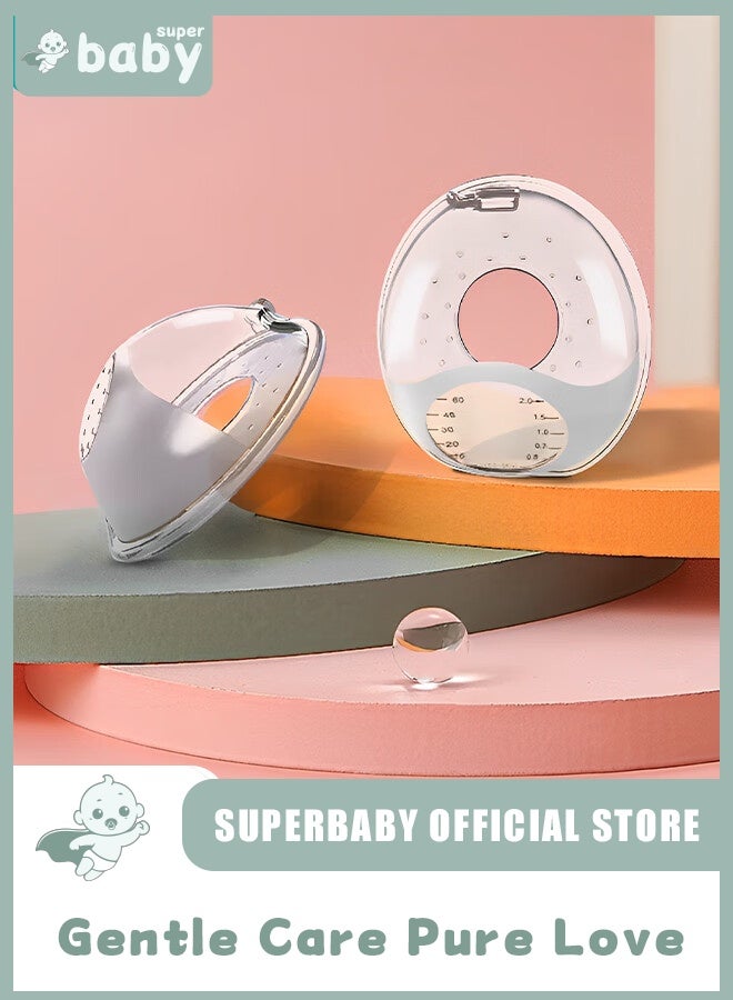 سوبر بيبي نموذج جديد من ببيو مصنوع من السيليكون للثدي ومجموعة الحليب لتسكين الرضاعة الطبيعية (2 في 1) يحمي الحلمات المتشققة والمؤلمة والمحتقنة ويجمع تسريبات حليب الثدي أثناء النهار أثناء الرضاعة أو الضخ - Image 1