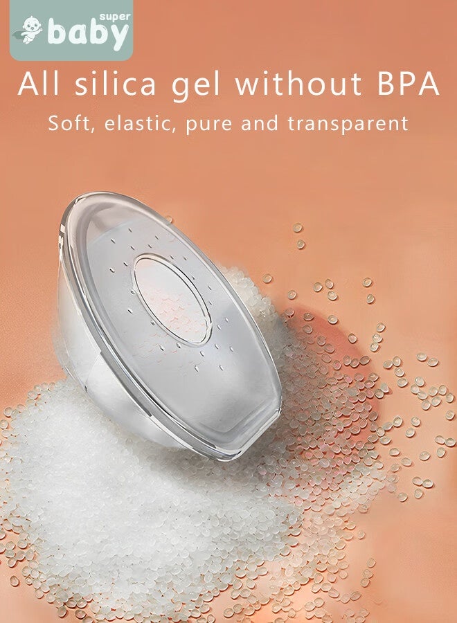 سوبر بيبي نموذج جديد من ببيو مصنوع من السيليكون للثدي ومجموعة الحليب لتسكين الرضاعة الطبيعية (2 في 1) يحمي الحلمات المتشققة والمؤلمة والمحتقنة ويجمع تسريبات حليب الثدي أثناء النهار أثناء الرضاعة أو الضخ - Image 2