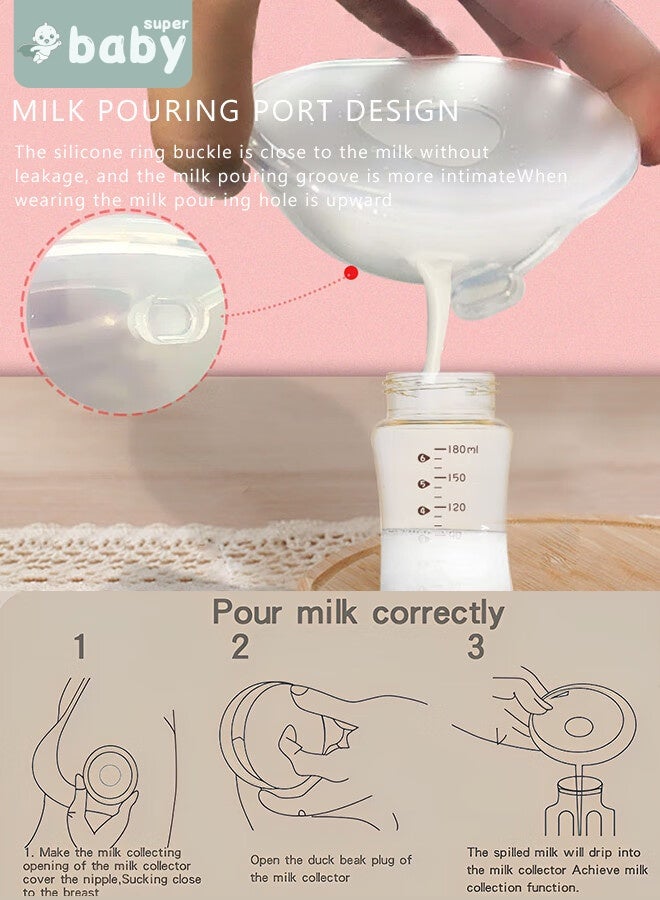 سوبر بيبي نموذج جديد من ببيو مصنوع من السيليكون للثدي ومجموعة الحليب لتسكين الرضاعة الطبيعية (2 في 1) يحمي الحلمات المتشققة والمؤلمة والمحتقنة ويجمع تسريبات حليب الثدي أثناء النهار أثناء الرضاعة أو الضخ - Image 4