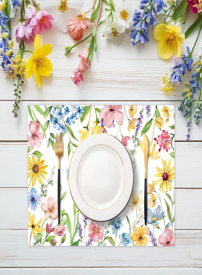 KOPOOEOE 50 Pcs Colorful Floral Paper Placemats, 11x16 Inch Floral Disposable Placemats Spring Summer Flowers Table Mats for Wedding Birthday Home Party Table Settings Supplies - Image 4