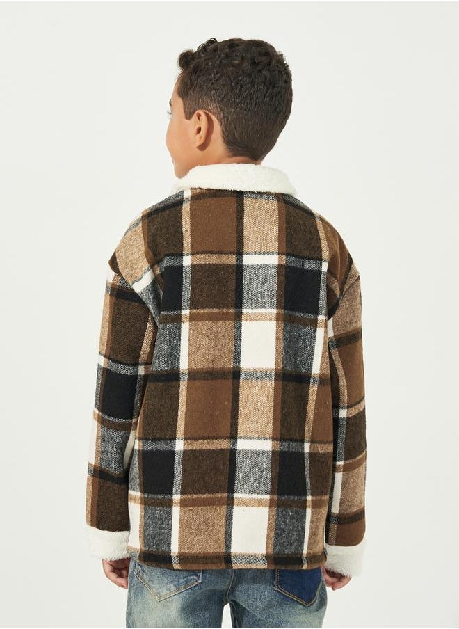 Styli - Pocket Front Thermal Lined Fuzzy Trim Jacket - Image 1