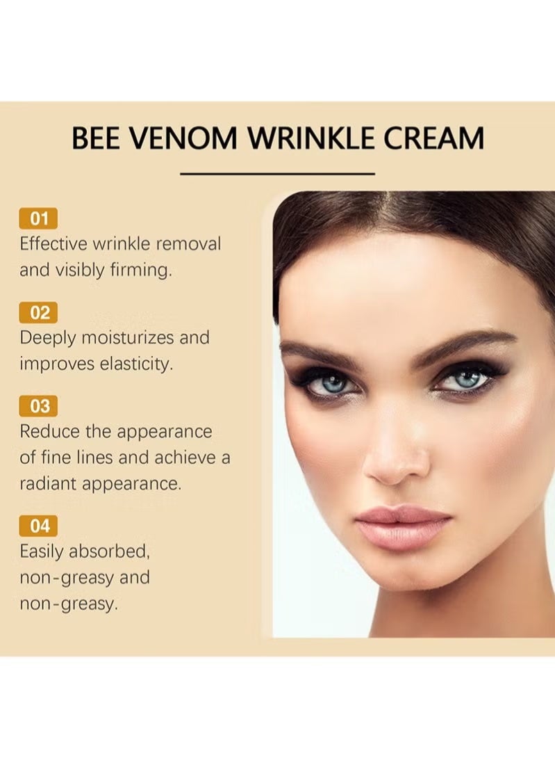 OUHOE Bee Venom Peptide Anti-Wrinkle & Firming Cream – Bee Venom Peptide + Hyaluronic Acid + Acetyl Hexapeptide-8, Smooths Fine Lines,  Collagen, Deeply Hydrates, Restores Elasticity and Radiance. - Image 2