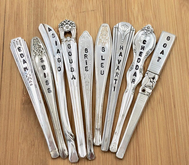 Handmade Handcrafted Vintage Silver Spoon Cheese Markers, Set of 9, Artisanal Cheese Board Labels, Luxury Table Decor, Perfect for Wine Pairings and Dinner Parties, Unique Gift for Chefs and Hosts - Image 4