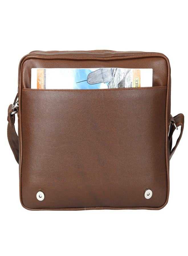 Leather World Tan 14.5 inch Pu Leather Unisex Laptop Bag for Men Office Bag for Men Messenger Bag - Image 5