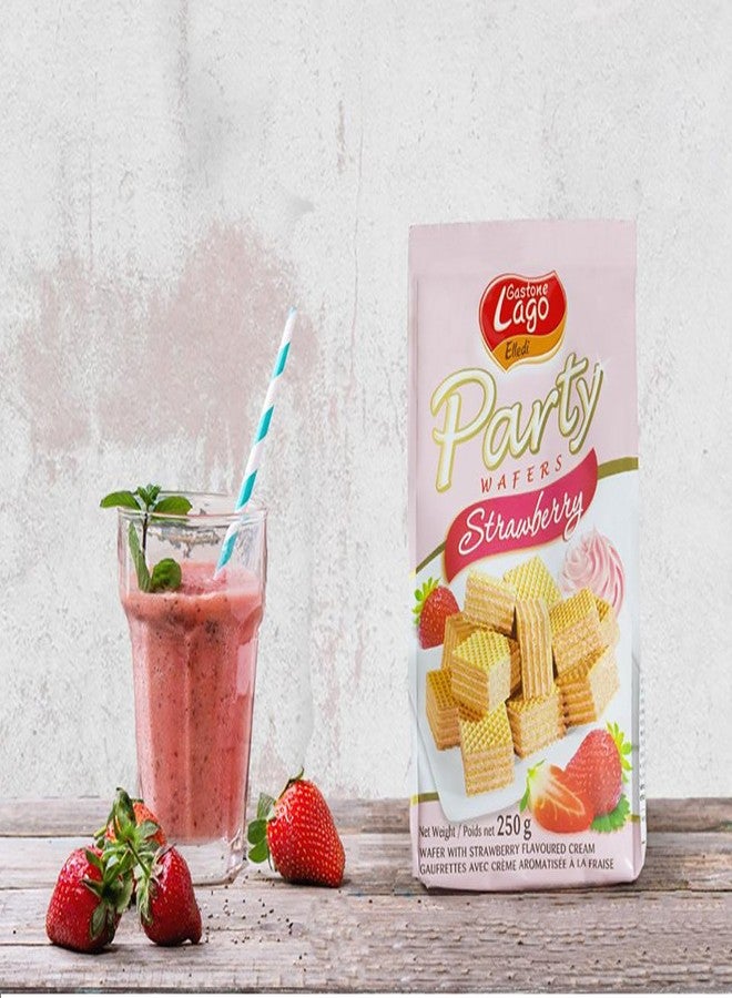 Lago Gastone Lago Party Wafers Cookies With Strawberry Cream Filling 8.82 oz, 250g (Pack of 3) (Strawberry, 3-Pack) - Image 2