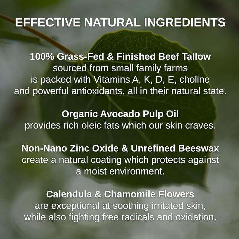 Shwally Tallow  Calendula Baby Bootie Lip and Nipple Balms The Ultimate Paleo Skin Protector  100 Grass Fed Tallow Calendula Flowers and Protective Beeswax Pregnancy and Nursing Safe Unscented Zinc Oxide  Chamomile  Not Scented - Image 2