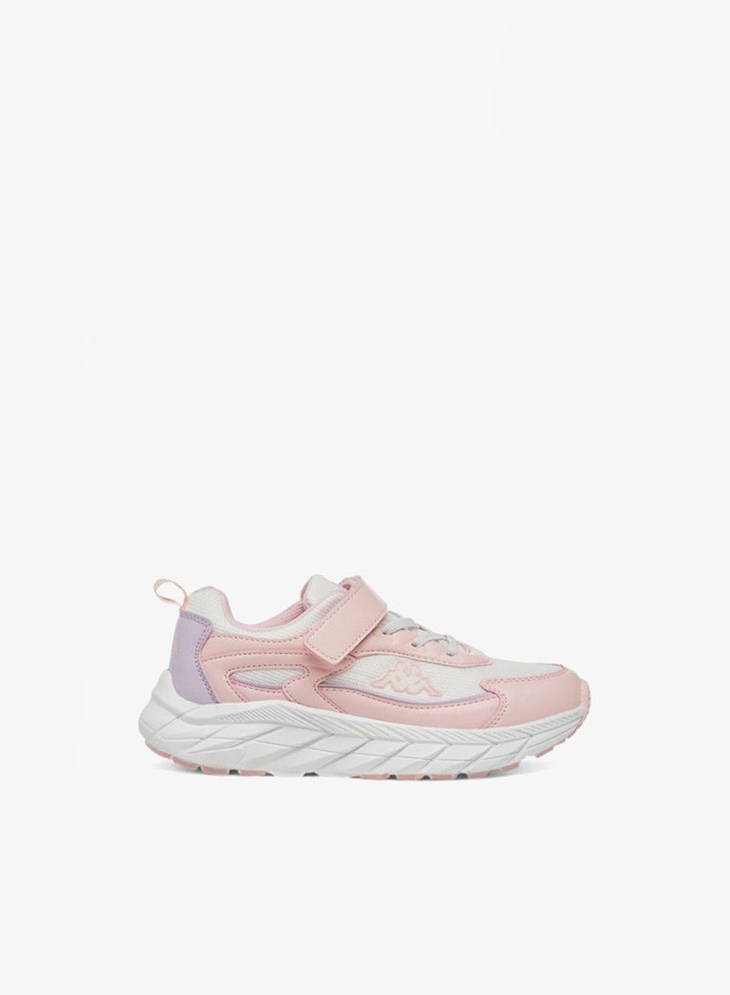 Kappa Girls' Logo Detail Sports Shoes with Hook and Loop Closure - Image 1