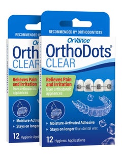 Orvance OrthoDots CLEAR – Moisture Activated Braces Wax Alternative for Pain Caused by Braces, Clear Aligner Trays, and Other Orthodontic Appliances. OrthoDots Stick Better and Stay on Longer than Dental Wax.  - Image 1