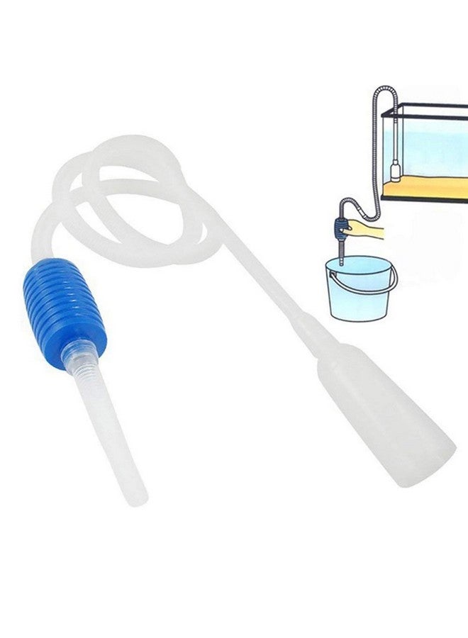 مضخة سيفون لتنظيف حوض السمك/حوض السمك بدون صمام، مكشطة الطحالب ومنظف حصى حوض السمك - (1.7 متر) مكنسة سيفون لتغيير/تصريف المياه - Image 4