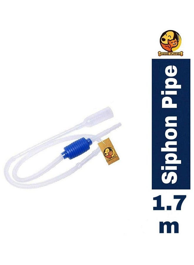 مضخة سيفون لتنظيف حوض السمك/حوض السمك بدون صمام، مكشطة الطحالب ومنظف حصى حوض السمك - (1.7 متر) مكنسة سيفون لتغيير/تصريف المياه - Image 2