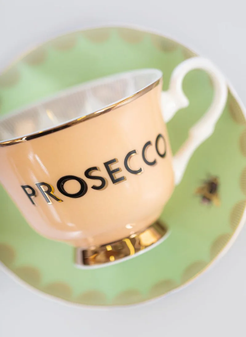 YVONNE ELLEN Boozy Prosecco Teacup And Saucer