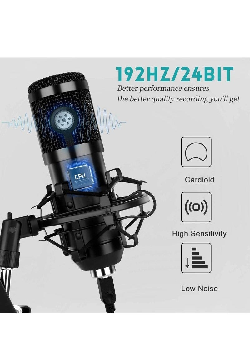 TIGER USB Condenser Microphone Kit for PC & Laptop – 192kHz/24Bit Professional Cardioid Mic with Adjustable Scissor Arm, Shock Mount & Pop Filter – Ideal for YouTube, Gaming, Podcasts, Streaming, Voiceover & Karaoke Recording  - Image 5