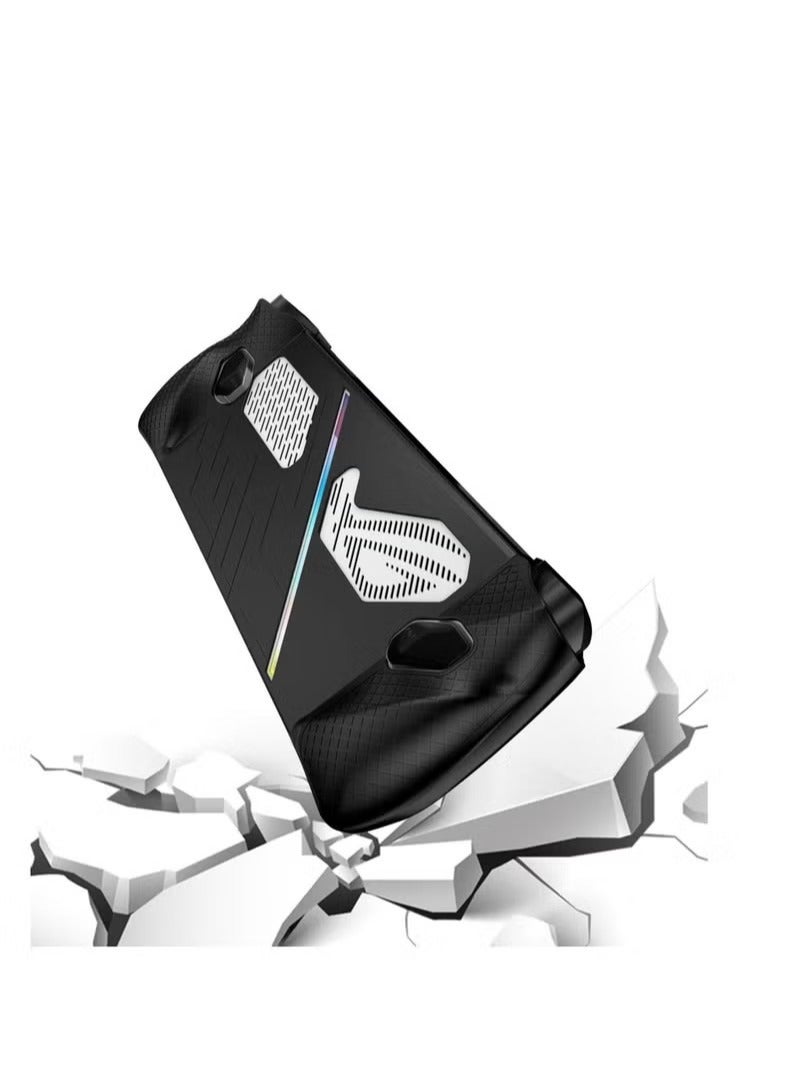 Non-Slip Soft Silicone/TPU Protective Case Protector, Silicone Case for Rog-Ally Handheld, Game Console Skin Cover for Rog Ally Accessories (Black) - Image 5