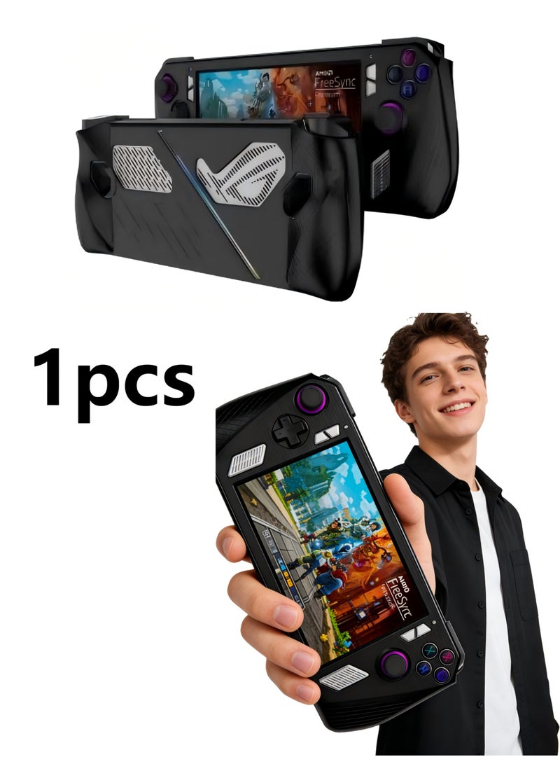 Non-Slip Soft Silicone/TPU Protective Case Protector, Silicone Case for Rog-Ally Handheld, Game Console Skin Cover for Rog Ally Accessories (Black) - Image 1