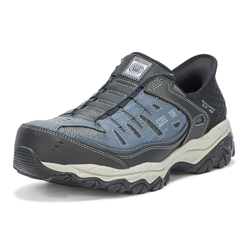 SKECHERS حذاء سكيشرز للرجال بدون استخدام اليدين كاكنتوم-فيسون ST الصناعي، NVGY، 13 أزرق/رمادي - Image 1