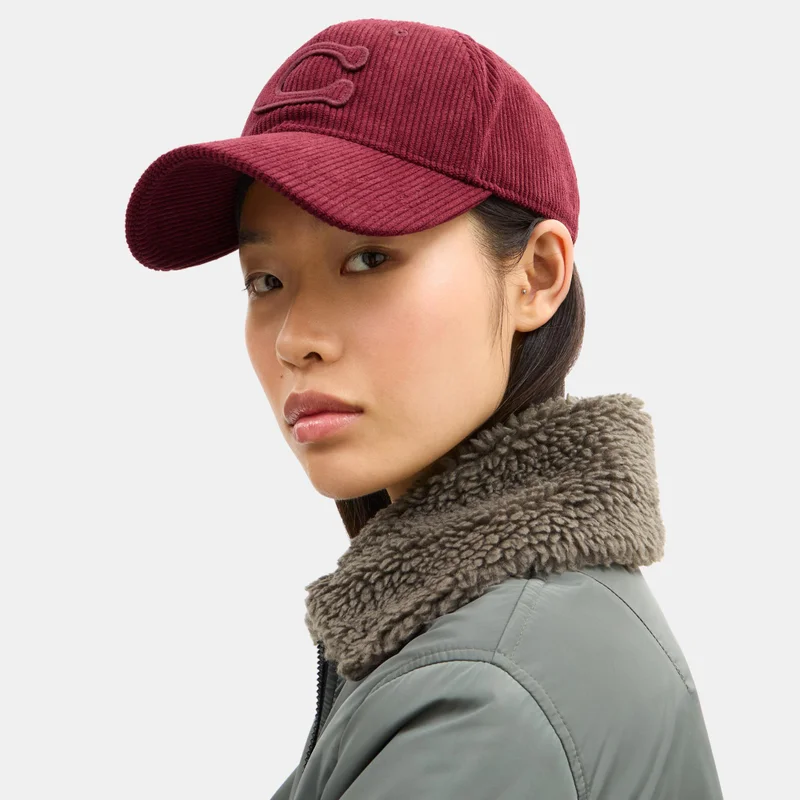 Coach Sculpted C Courduroy Baseball Hat