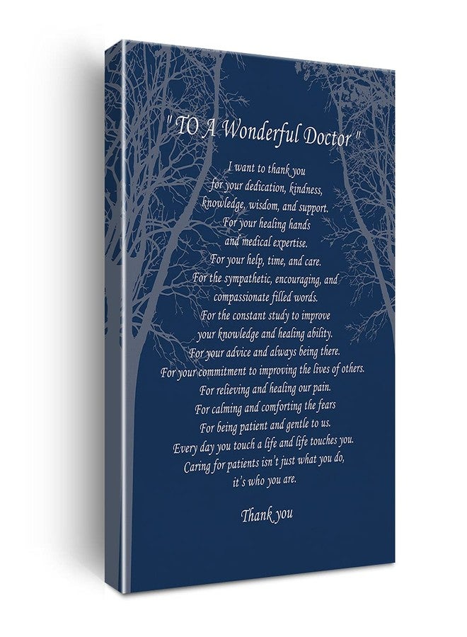 Hijie Doctor Gifts: Poem Poster Canvas Wall Art, Ready to Hang for Home/Office/Living Room Decor, Thank You Gifts, Easel & Hanging Hook - Image 1