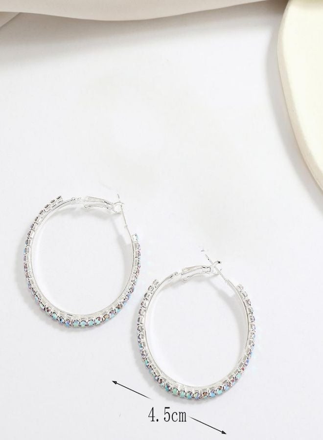 925 Sterling Silver Large Rhinestone Hoop Earrings for Women Girls Big Sparkly CZ Hoops Earring for Womens Thin Gold Plated Hoops Lightweight Hypoallergenic Non Tarnish Gifts  - Image 3