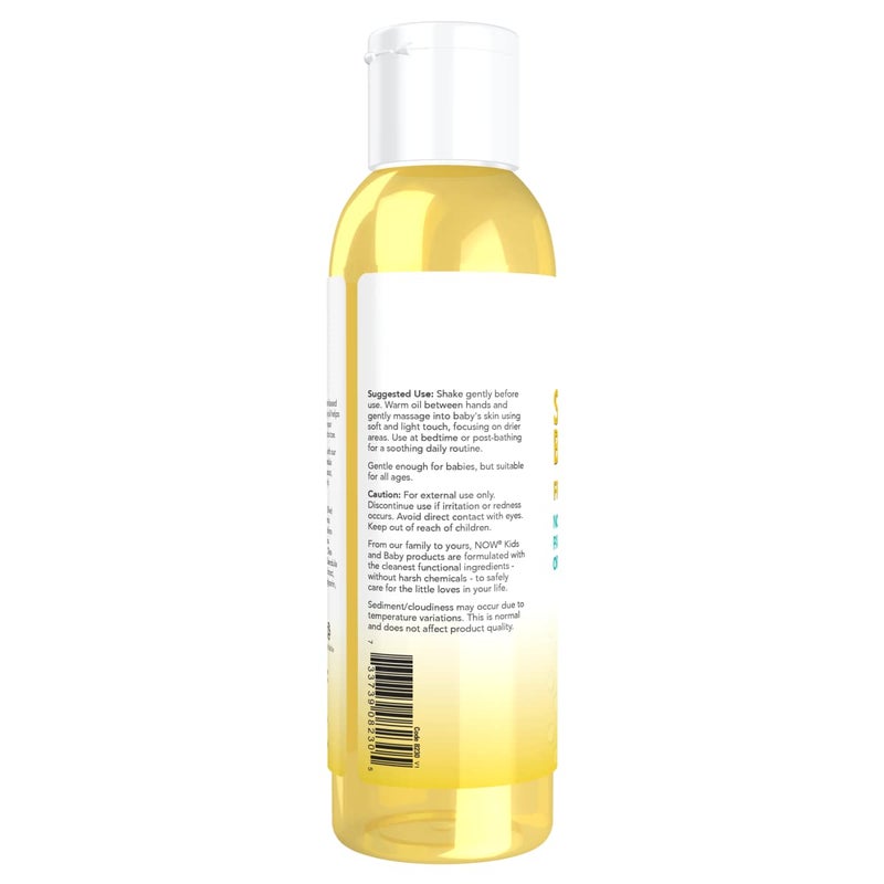 now زيت الأطفال المهدئ NOW، خالي من العطور، بدون عطر صناعي، بدون بارابين، أو فثالات، أو بترولات، 4 أونصات - Image 3
