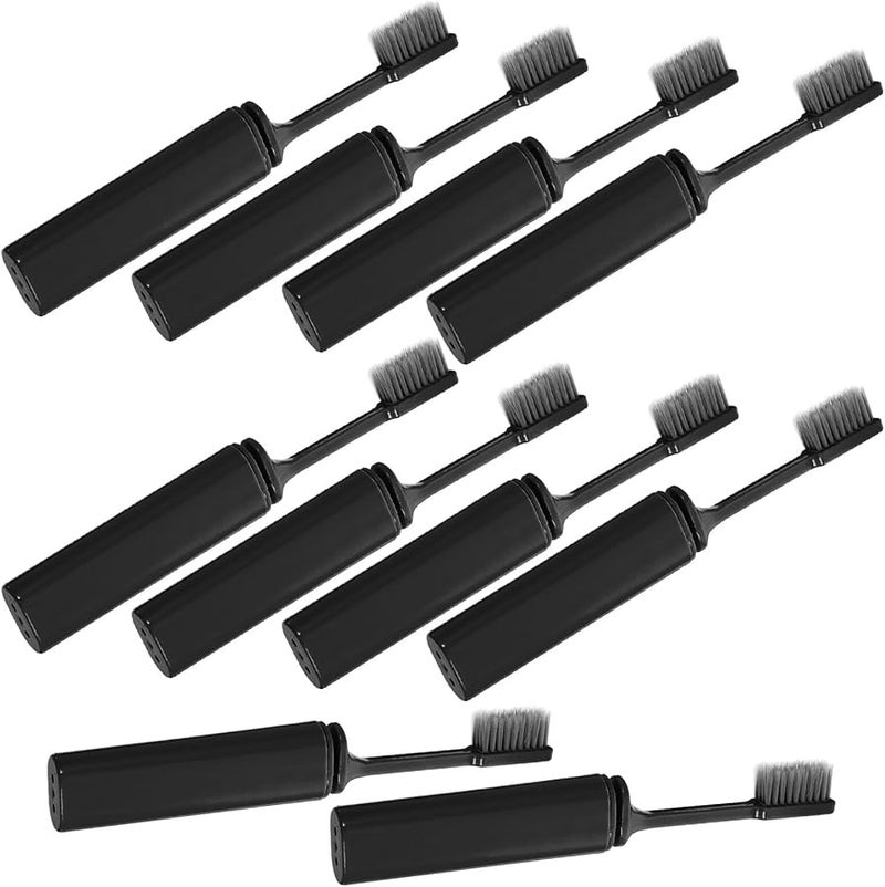 10 قطعة فرشاة أسنان قابلة للسحب للسفر، فرشاة أسنان محمولة بشعيرات ناعمة للتخييم ورحلات العمل، مجموعة العناية بالفم بحجم الجيب - Image 2