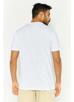 Gazzarrini Men Round Neck Graphic Print Short Sleeves T-shirt, White  - Image 4