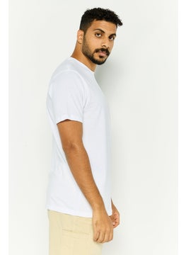 Gazzarrini Men Round Neck Graphic Print Short Sleeves T-shirt, White  - Image 3