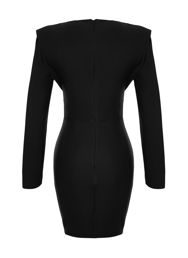 trendyol - Black Fitted Evening Dress TWOAW24EL00293 - Image 1