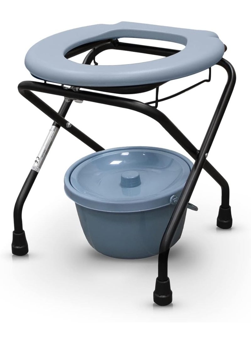 الغافة كرسي حمام محمول قابل للطي مع دلو وبدون مسند ظهر للتخييم والاستخدام الخارجي - Image 1