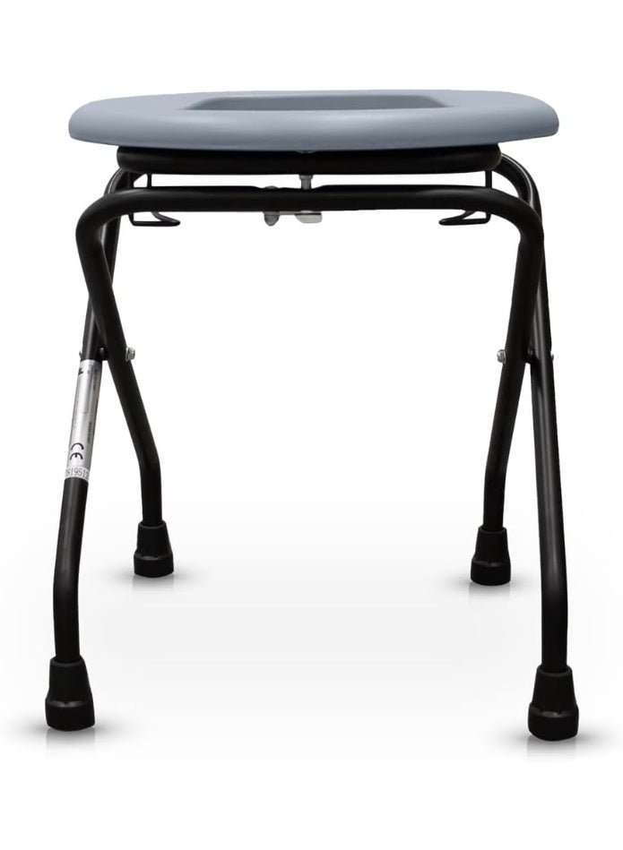 الغافة كرسي حمام محمول قابل للطي مع دلو وبدون مسند ظهر للتخييم والاستخدام الخارجي - Image 3