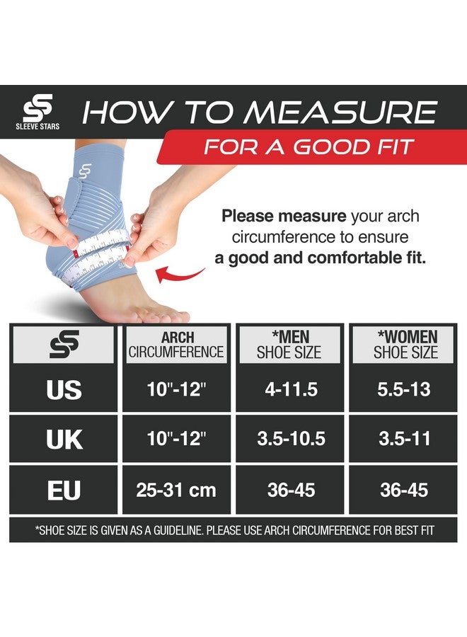 SS SLEEVE STARS Sleeve Stars Ankle Brace for Sprained Ankle, Plantar Fasciitis Relief Ankle Support for Women, Ankle Compression Sleeve w/ Strap (Single/Light Blue)  - Image 5