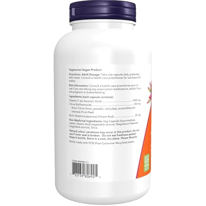 now Supplements, Vitamin C-1,000 with 100 mg of Bioflavonoids, Antioxidant Protection*, 250 Veg Capsules - Image 2