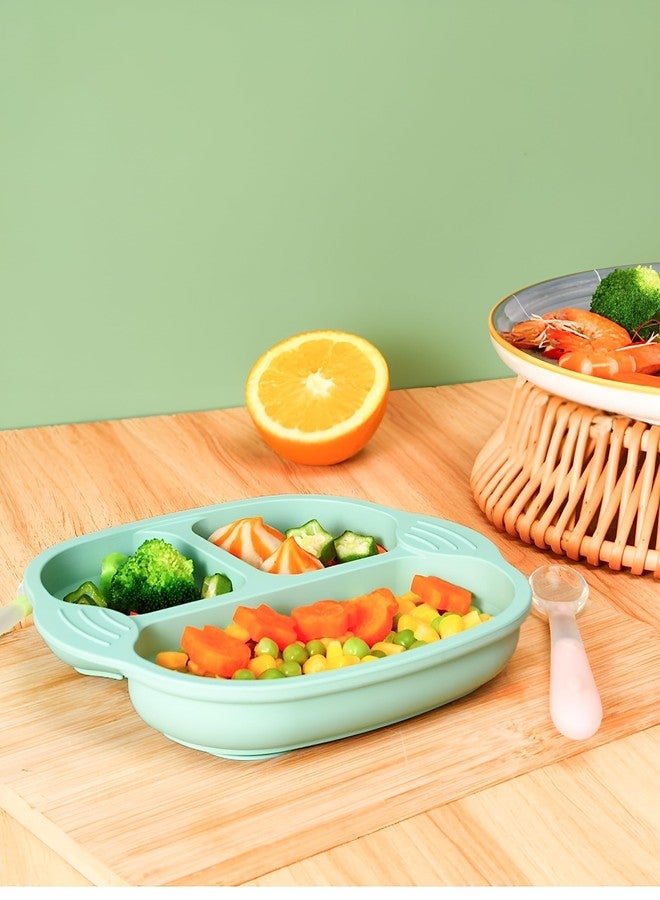 yomith Plates for Baby, Silicone Dishes for Toddlers Infant Kids, Divided Suction Plate Baby Dish, Non-Slip, Non-Toxic, BPA Free (Green) - Image 3