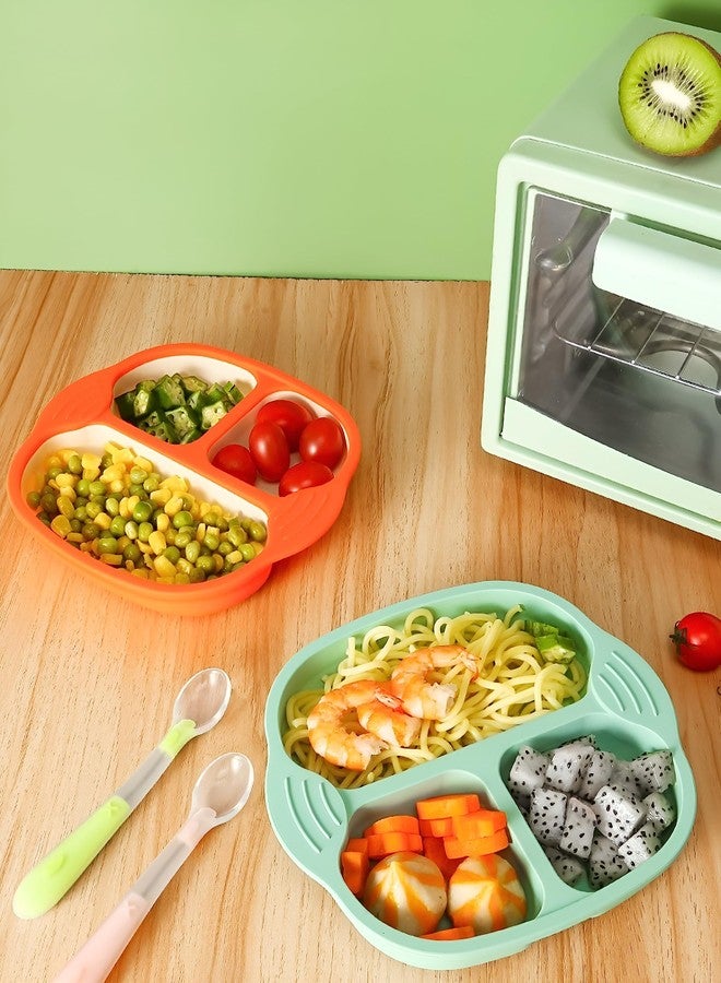 yomith Plates for Baby, Silicone Dishes for Toddlers Infant Kids, Divided Suction Plate Baby Dish, Non-Slip, Non-Toxic, BPA Free (Green) - Image 2