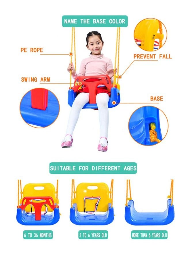 JSAITOYS 3 In 1 Kids Swing Seat Detachable Infant Toddler Children Secure High Back Swings For Playground Indoor Outdoor  - Image 4