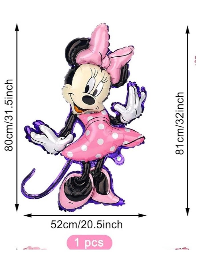 1 PC Minnie Mouse Foil Balloon Large Size for Girls Birthday Party Surprise Gift Present Babyshower Newborn Baby Pink - Image 2