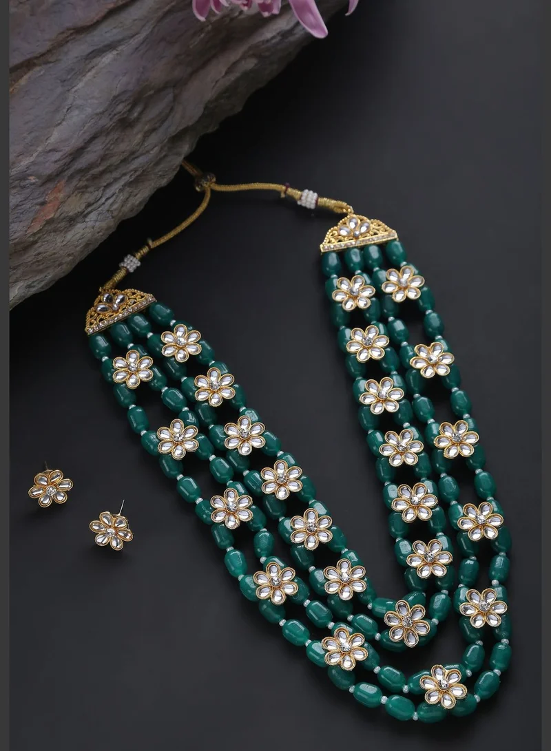 SOHI Gold-Plated Contemporary Jewellery Set
