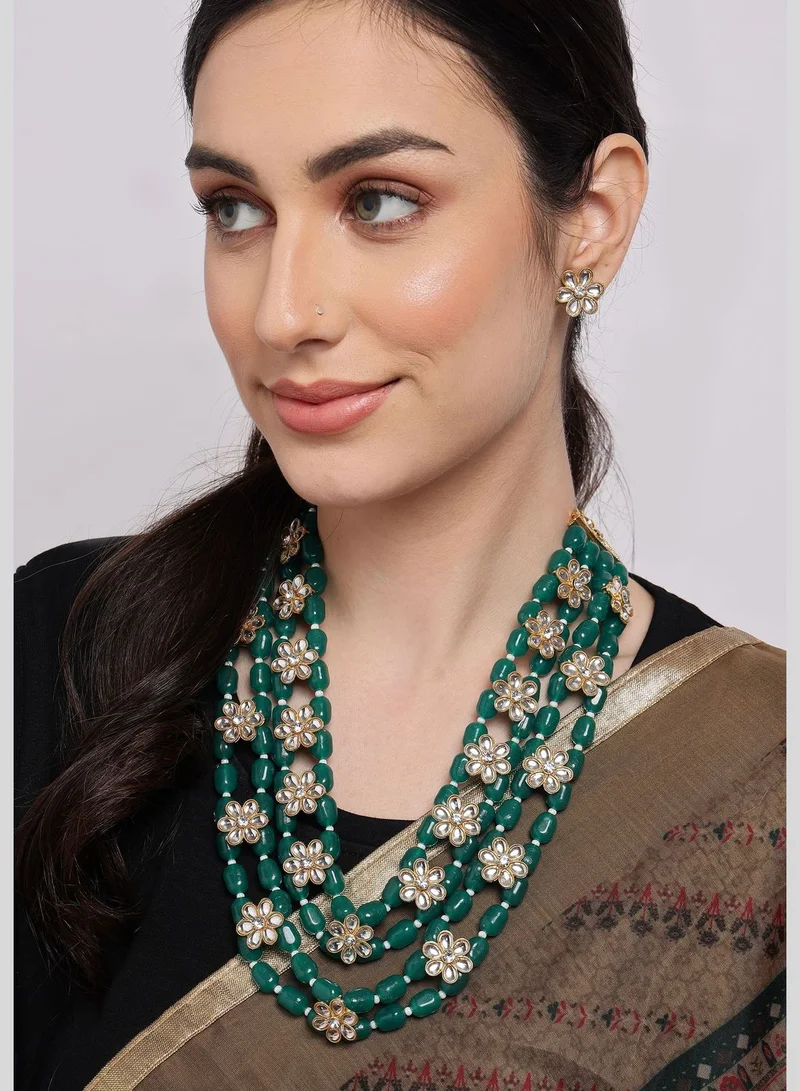 SOHI Gold-Plated Contemporary Jewellery Set