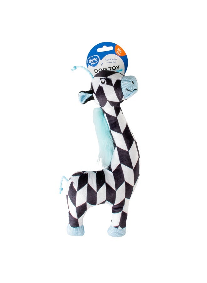 Duvo Plus Retro Black & White Giraffe Plush Dog Toy (32x14x5cm) , 1 pcs - Image 1
