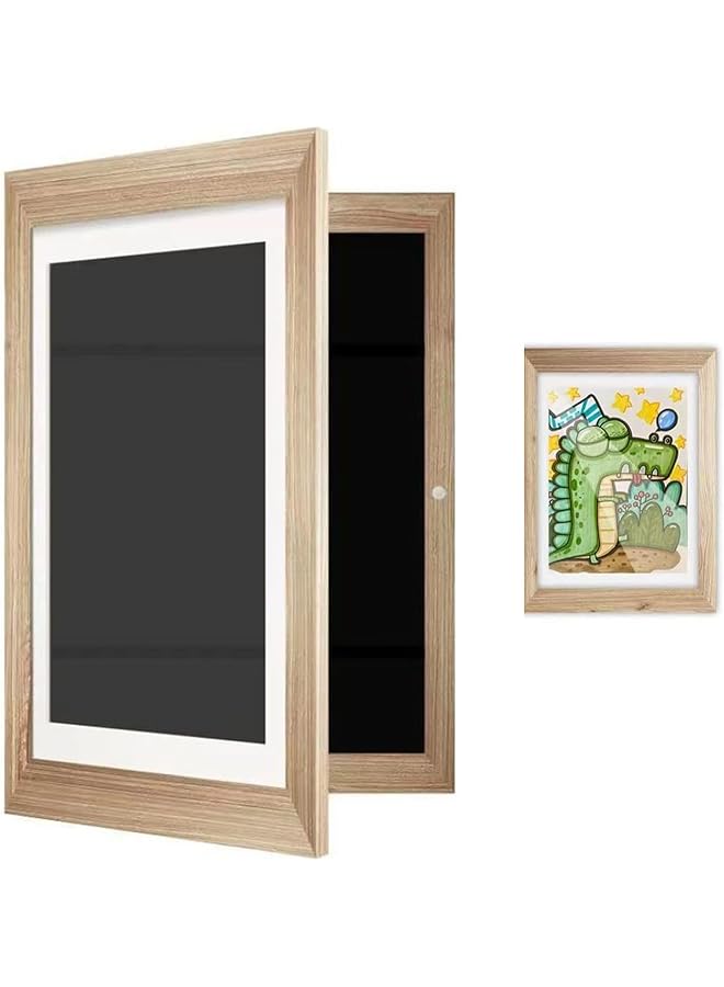 Zaboon Art Frames,Front Opening Kids Art Display Frames,Changeable Childrens Artwork Storage A4 Picture Frames,Artwork Display Storage Frames for Drawings, Artworks, Art Projects, Schoolwork (Wood) - Image 1