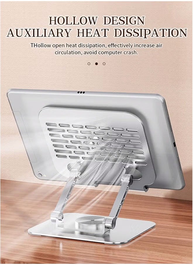 360° Rotating Laptop Stand, Adjustable Height Folding Computer Holder, Stable & Heat Dissipation, Compatible with 10-10.5 Inch PC