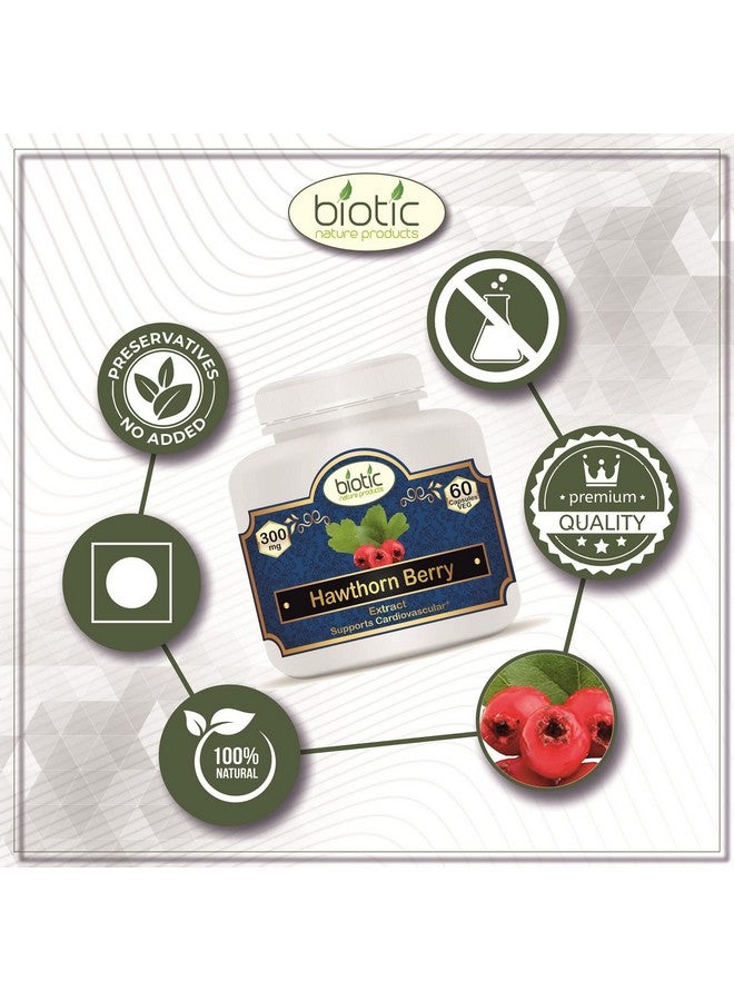 Biotic Natural Hawthorn Berry Capsules 300mg Extract - 60 Veg Capsules - Image 4