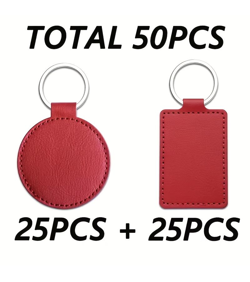 Yellow Blank Keychain Set 50pcs DIY Supplies with Key Rings RFID Card Holders - Image 4