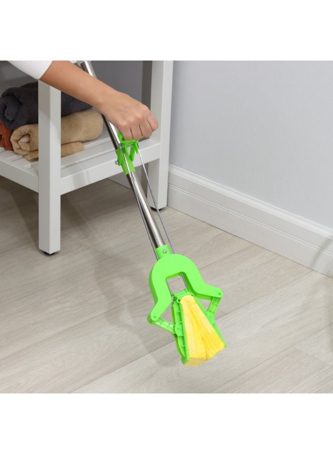 مساحة موب إسفنجية ماصة من الفولاذ المقاوم للصدأ بمقبض تلسكوبي، لتنظيف الأرضيات بسهولة وفعالية - لون اخضر - Image 2
